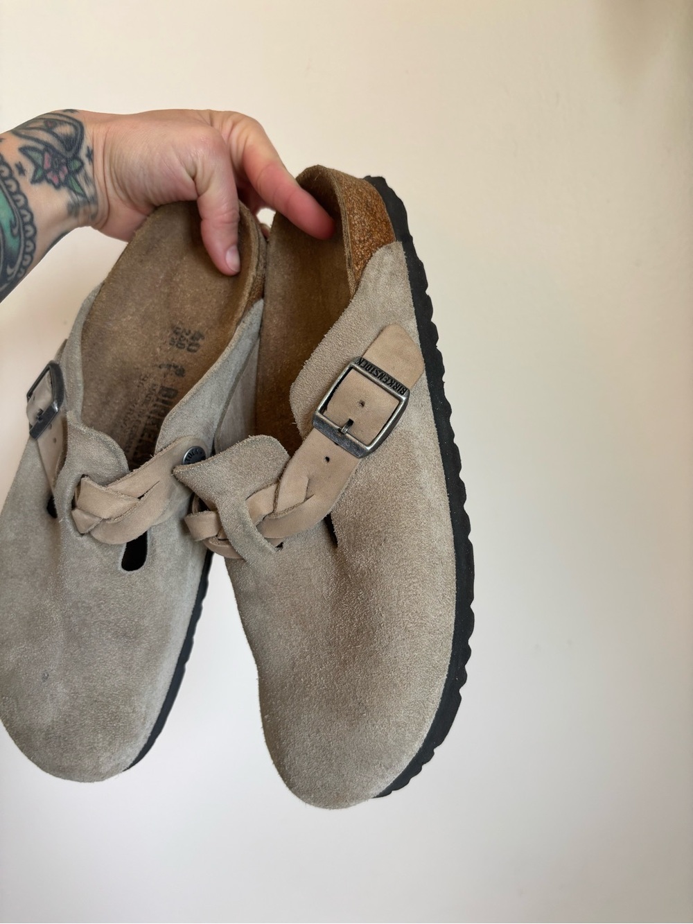 Birkenstock Boston Braided Clog In Taupe - Picture 4 of 7